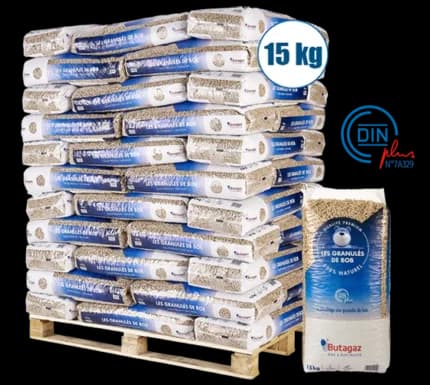 Butagaz Holzpellets, Palette mit 66 Säcken à 15 kg